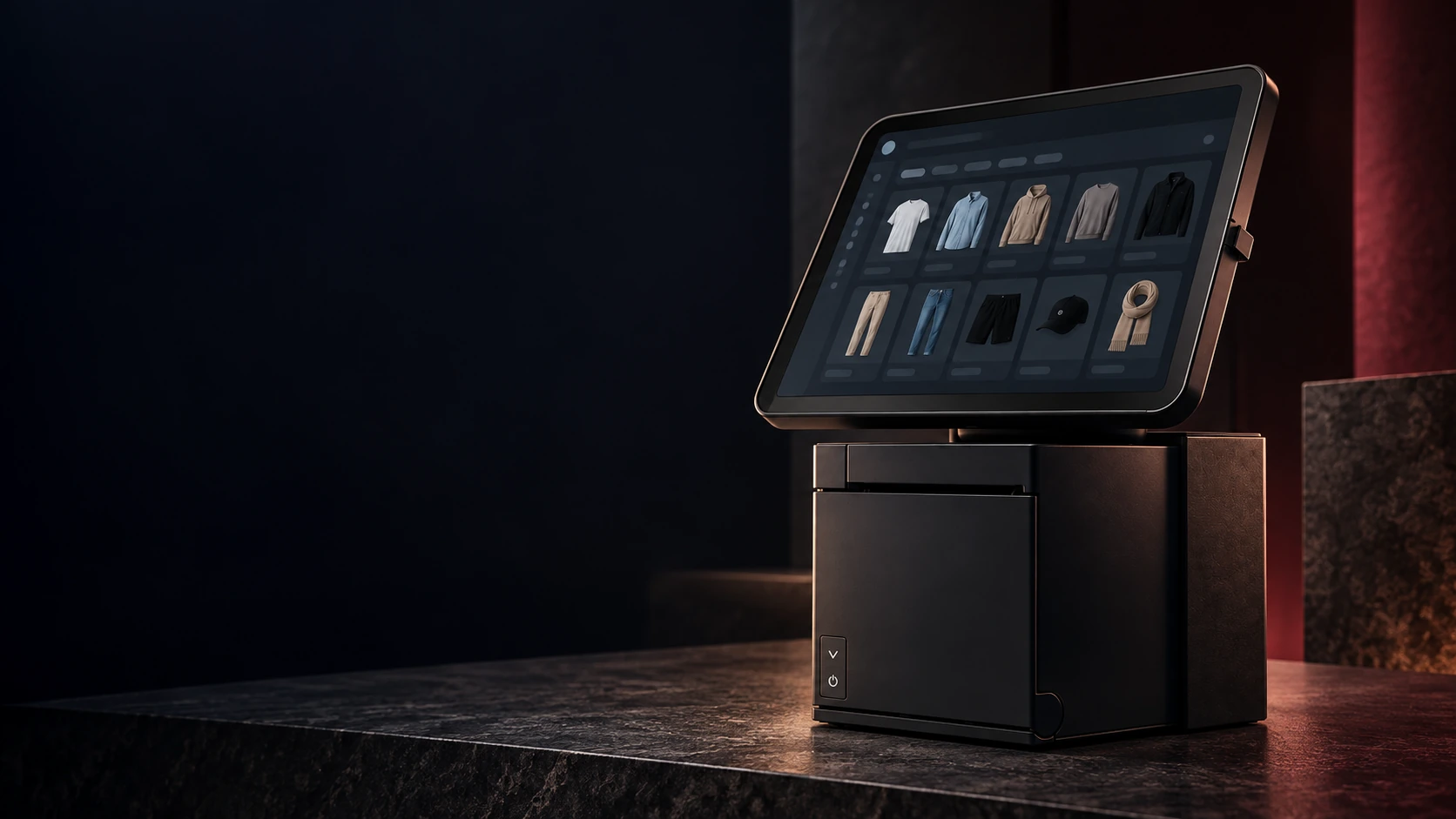 Moderne kassa met touchscreen