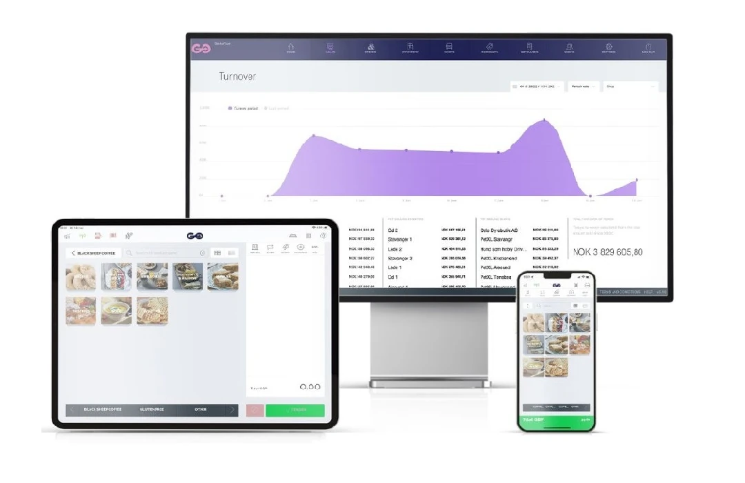 Het ExtendaGO kassasysteem op desktop, tablet en telefoon, van KassaCompany